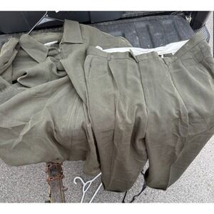 Virgola Uomo Men's Suit 2 Piece Olive Green XXL 40x34 Made in Korea Vintage